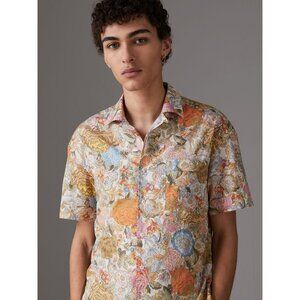 Burberry Orange Floral Shirt Small
